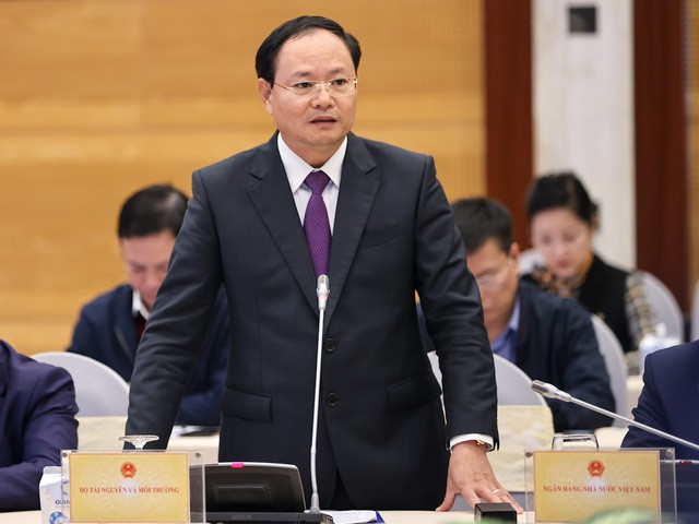 Thứ trưởng Bộ TN&MT Lê Minh Ngân thông tin tại họp báo. Ảnh: VGP. Thứ trưởng Bộ TN&MT Lê Minh Ngân thông tin tại họp báo. Ảnh: VGP.