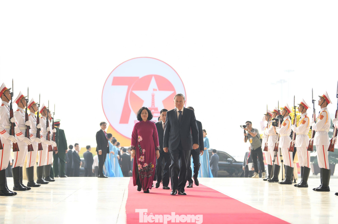 Tổng Bí thư, Chủ tịch nước Tô Lâm dự Lễ kỷ niệm 70 năm Ngày Giải phóng Thủ đô. Ảnh: Như Ý.