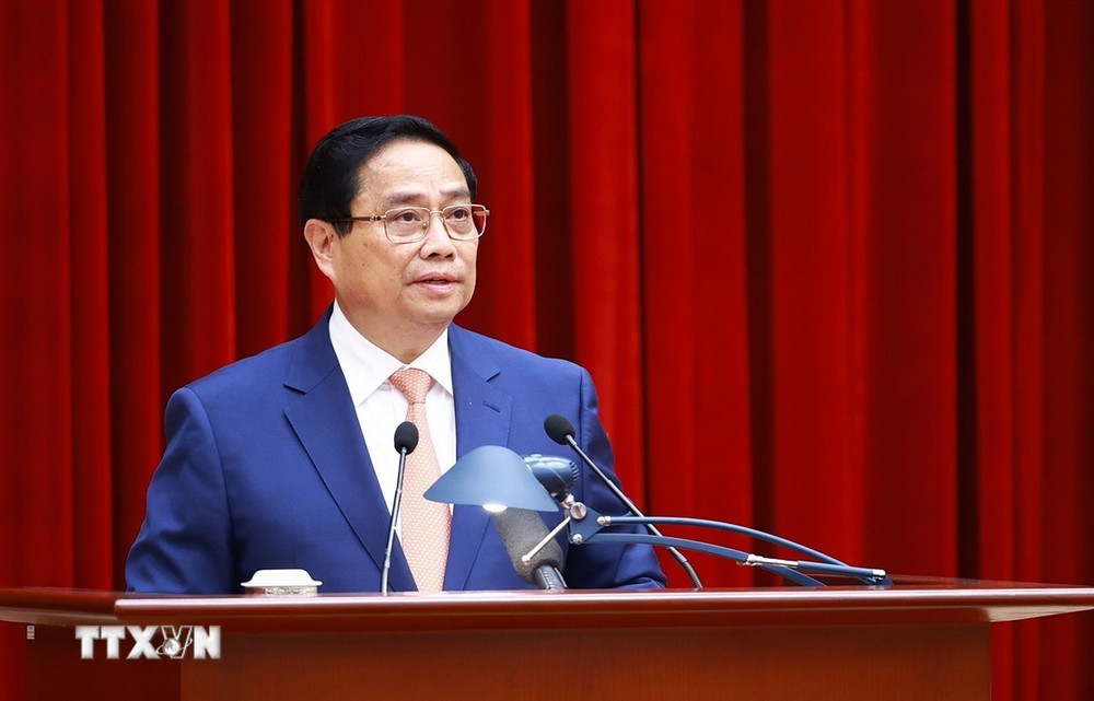 Thủ tướng Chính phủ Phạm Minh Chính phát biểu tại Hội nghị. Ảnh: TTXVN. Thủ tướng Chính phủ Phạm Minh Chính phát biểu tại Hội nghị. Ảnh: TTXVN.