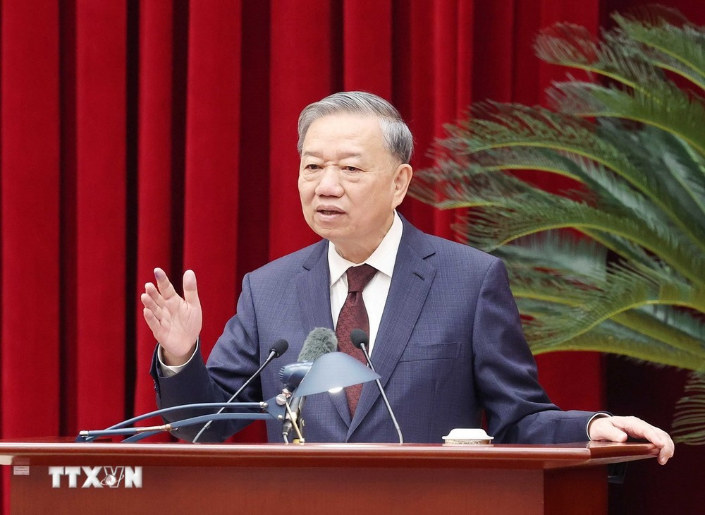 Tổng Bí thư Tô Lâm phát biểu tại hội nghị. Ảnh: TTXVN.