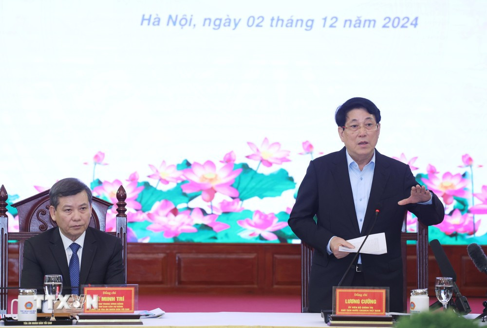 Chủ tịch nước Lương Cường phát biểu tại buổi làm việc. Ảnh: TTXVN. Chủ tịch nước Lương Cường phát biểu tại buổi làm việc. Ảnh: TTXVN.