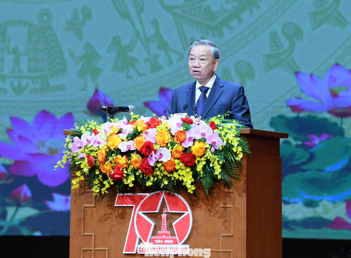 Tổng Bí thư, Chủ tịch nước Tô Lâm trình bày diễn văn tại lễ kỷ niệm. Ảnh: Như Ý.