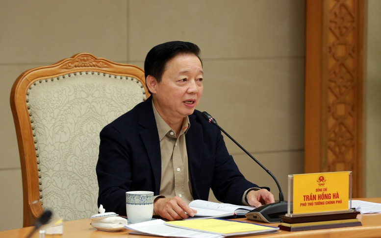 Phó Thủ tướng Chính phủ Trần Hồng Hà phát biểu kết luận cuộc làm việc. Ảnh: VGP.