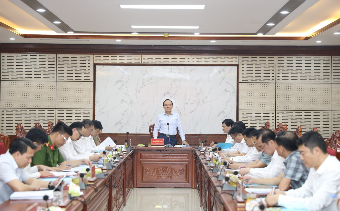 Phó Bí thư Thành uỷ, Chủ tịch HĐND thành phố Hà Nội Nguyễn Ngọc Tuấn phát biểu tại buổi làm việc. Ảnh: PV. Phó Bí thư Thành uỷ, Chủ tịch HĐND thành phố Hà Nội Nguyễn Ngọc Tuấn phát biểu tại buổi làm việc. Ảnh: PV.