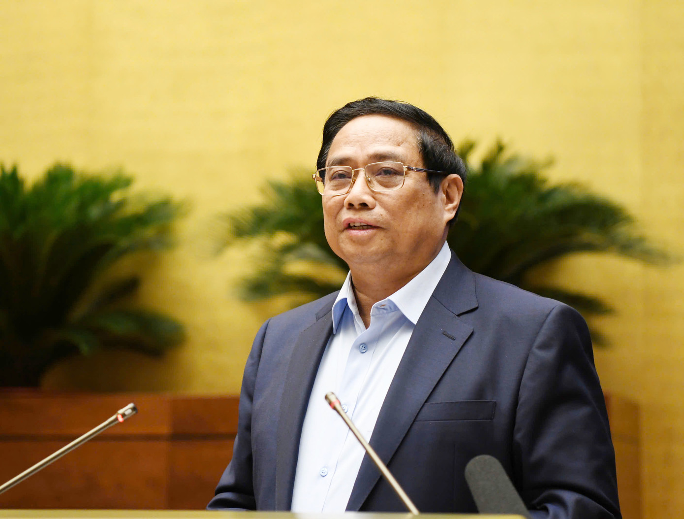 Thủ tướng Chính phủ Phạm Minh Chính trình bày chuyên đề tại hội nghị. Ảnh: Như Ý.