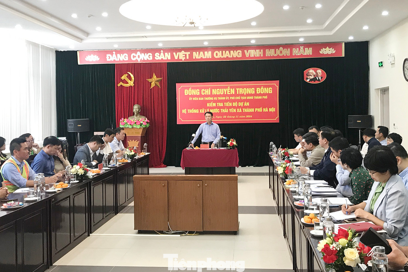 Phó Chủ tịch UBND thành phố Hà Nội Nguyễn Trọng Đông kết luận cuộc làm việc. Ảnh: Trường Phong. Phó Chủ tịch UBND thành phố Hà Nội Nguyễn Trọng Đông kết luận cuộc làm việc. Ảnh: Trường Phong.