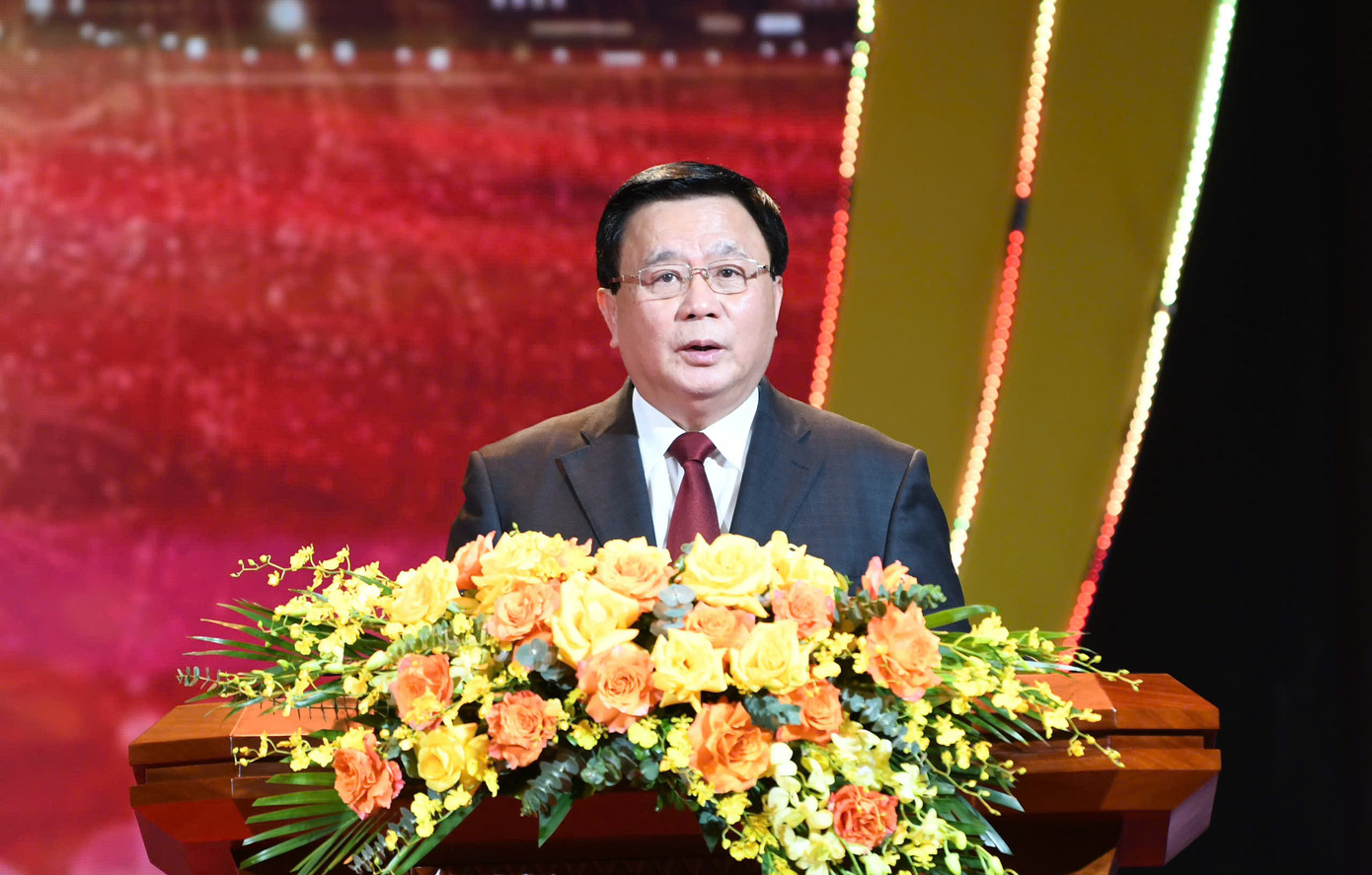 Ông Nguyễn Xuân Thắng, Giám đốc Học viện Chính trị quốc gia Hồ Chí Minh phát biểu tại buổi lễ. Ảnh: Như Ý. Ông Nguyễn Xuân Thắng, Giám đốc Học viện Chính trị quốc gia Hồ Chí Minh phát biểu tại buổi lễ. Ảnh: Như Ý.