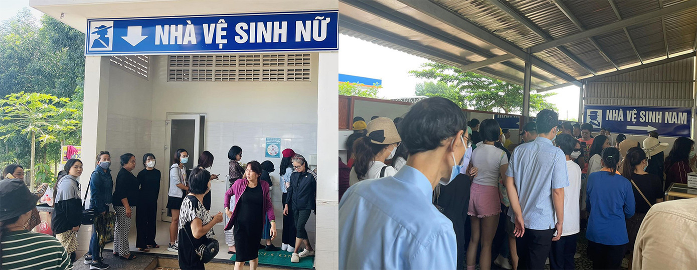 Người đi cao tốc TPHCM - Dầu Giây - Phan Thiết - Vĩnh Hảo xếp hàng dài chờ tới lượt đi vệ sinh tại trạm dừng nghỉ duy nhất trên tuyến (Ảnh: VNN). Người đi cao tốc TPHCM - Dầu Giây - Phan Thiết - Vĩnh Hảo xếp hàng dài chờ tới lượt đi vệ sinh tại trạm dừng nghỉ duy nhất trên tuyến (Ảnh: VNN).