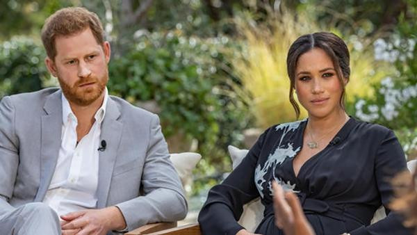 Cuộc phỏng vấn của Harry - Meghan hồi tháng 3 đã khiến nhiều người cũng "vào cuộc". Ảnh: CBS.