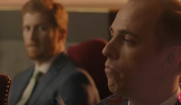 Anh em William - Harry trong phim. (Ảnh chụp màn hình). Anh em William - Harry trong phim. (Ảnh chụp màn hình).