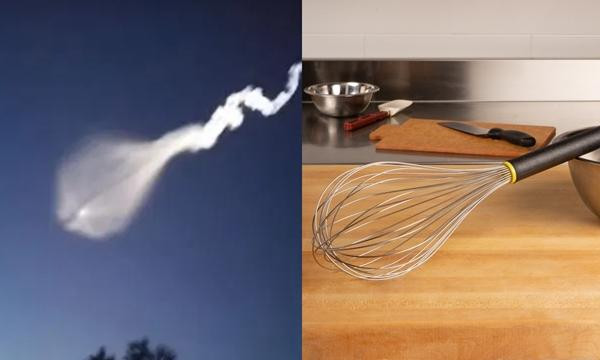 Có người cho rằng vật thể lạ trông rất giống cái phới lồng. Ảnh: The Sun; Webstaurant. Có người cho rằng vật thể lạ trông rất giống cái phới lồng. Ảnh: The Sun; Webstaurant.