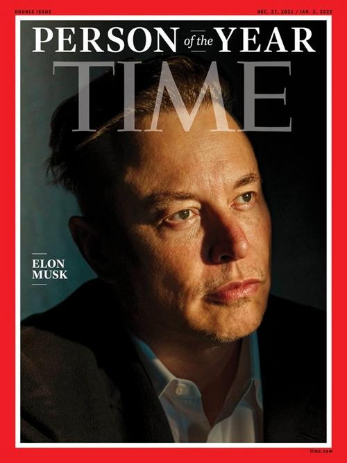 Elon Musk là "Nhân vật của Năm 2021" do tạp chí Time bình chọn. Ảnh: Time.