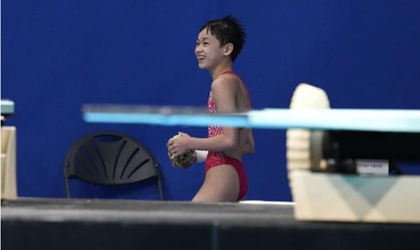 Quan Hongchan, VĐV nhỏ tuổi nhất của đoàn Trung Quốc tại Olympic Tokyo 2020. Ảnh: CFP. Quan Hongchan, VĐV nhỏ tuổi nhất của đoàn Trung Quốc tại Olympic Tokyo 2020. Ảnh: CFP.