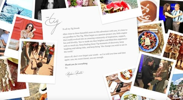 Trang blog cũ của Meghan. Ảnh: The Tig.