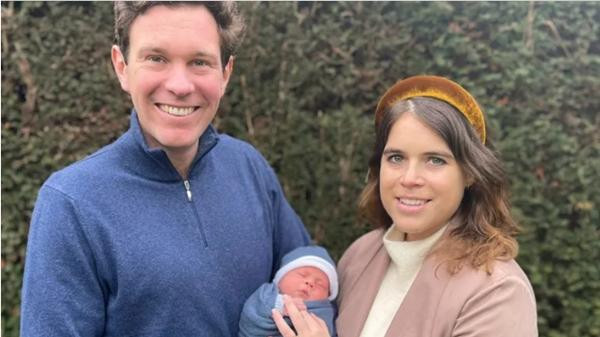 Vợ chồng Công chúa Eugenie và con trai. Ảnh: AP. Vợ chồng Công chúa Eugenie và con trai. Ảnh: AP.