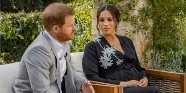 Cuộc phỏng vấn của vợ chồng Harry - Meghan được đề cử giải Emmy 2021. Ảnh: CBS.