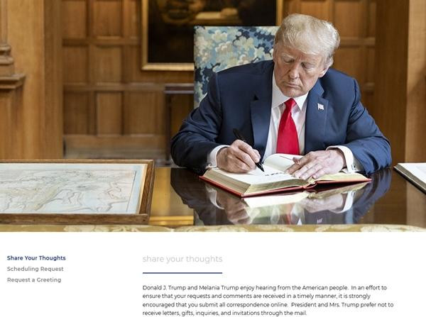 Mọi người có thể gửi lời nhắn tới cựu Tổng thống. (Ảnh chụp màn hình). Mọi người có thể gửi lời nhắn tới cựu Tổng thống. (Ảnh chụp màn hình).