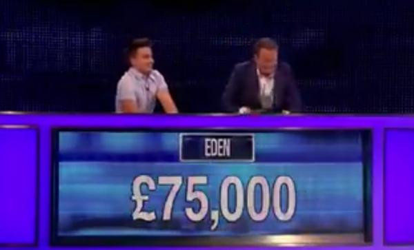 Eden lập kỷ lục là người chơi đơn lẻ giành số tiền thưởng lớn nhất trong một chương trình ban ngày. Ảnh: ITV.
