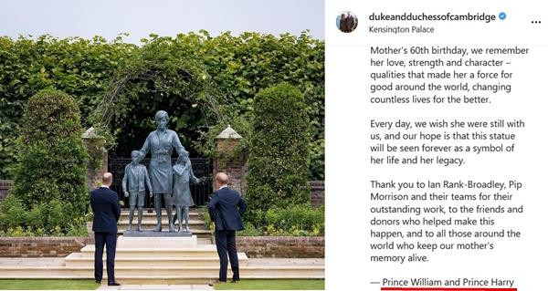 Thông báo được đăng trên tài khoản chính thức của William - Kate. (Ảnh chụp màn hình).