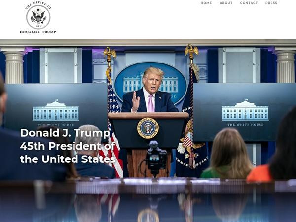 Trang web mà cựu Tổng thống Donald Trump mới mở. (Ảnh chụp màn hình). Trang web mà cựu Tổng thống Donald Trump mới mở. (Ảnh chụp màn hình).