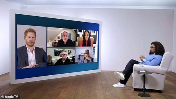 Chương trình vừa được phát sóng, với sự tham gia của Harry và Oprah. Ảnh: AppleTV.
