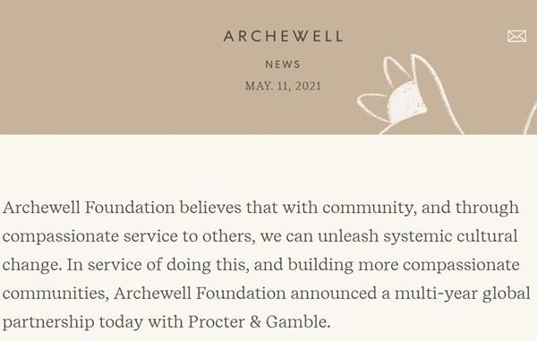 Thông báo của Harry - Meghan về việc hợp tác với P&G. (Ảnh chụp màn hình).