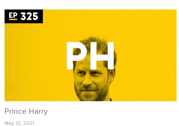 Hình giới thiệu về podcast với sự tham gia của Hoàng tử Harry. (Ảnh chụp màn hình).