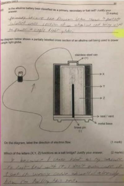 Một phần bài thi "đáng báo động" của Cohen. Ảnh: News. Một phần bài thi "đáng báo động" của Cohen. Ảnh: News.