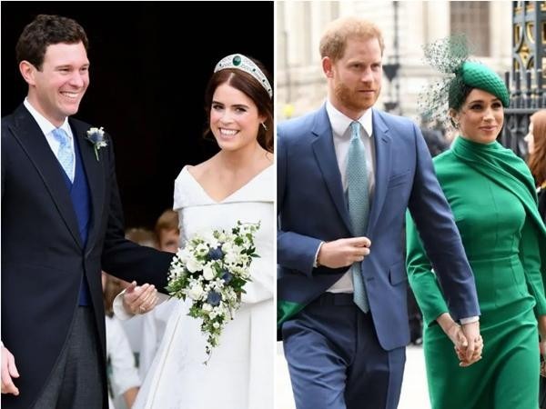 Gia đình Công chúa Eugenie đang sống tại nơi ở cũ của nhà Harry - Meghan. Ảnh: Karwai Tang/ WireImage; Pool /Max Mumby/ Getty Images.