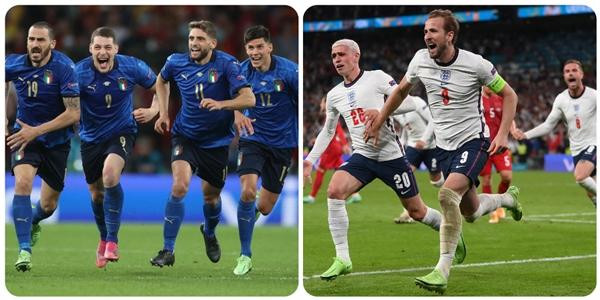 Đội Ý chọn mặc màu xanh nên Anh mặc màu trắng, vậy là cả 2 đội đều được mặc màu truyền thống. Ảnh: Teller Report. Đội Ý chọn mặc màu xanh nên Anh mặc màu trắng, vậy là cả 2 đội đều được mặc màu truyền thống. Ảnh: Teller Report.