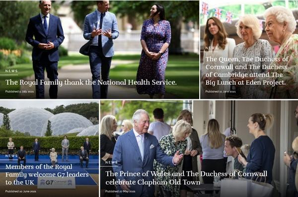 Trang web của Hoàng gia Anh vẫn được cập nhật đều đặn. (Ảnh chụp màn hình). Trang web của Hoàng gia Anh vẫn được cập nhật đều đặn. (Ảnh chụp màn hình).