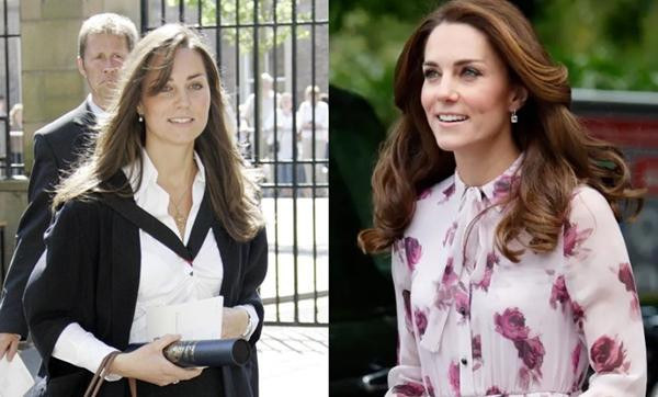 Kate hồi đi học và hiện tại. Ảnh: Anwar Hussein/ Getty Images; Max Mumby/ Indigo/ Getty Images.