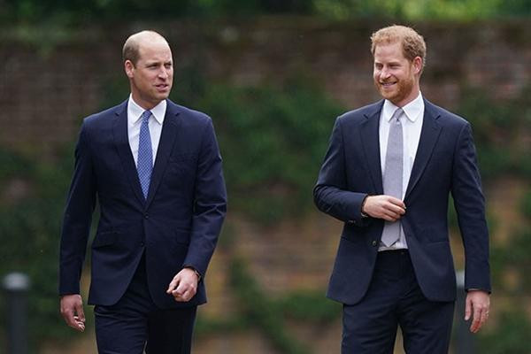 Anh em William - Harry trong lễ khánh thành tượng Công nương Diana. Ảnh: Getty Images.