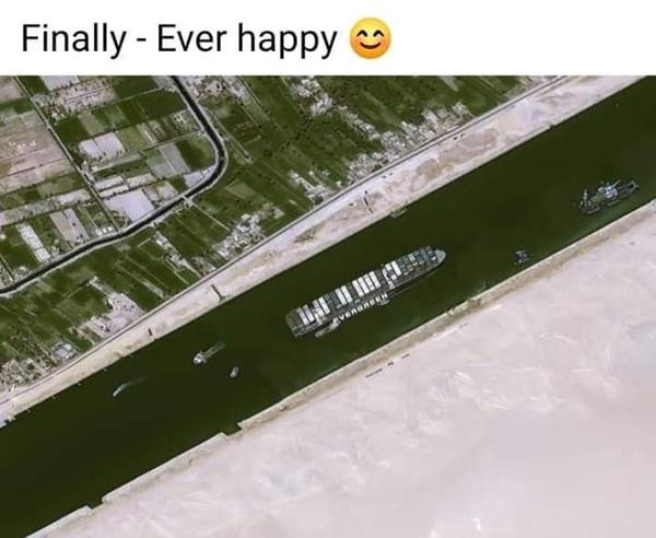 Sau khi được giải thoát, tàu Ever Given có lẽ nên được đổi tên thành Ever Happy (Mãi Hạnh Phúc). Sau khi được giải thoát, tàu Ever Given có lẽ nên được đổi tên thành Ever Happy (Mãi Hạnh Phúc).