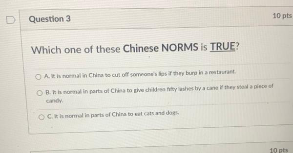 Câu hỏi trong bài kiểm tra mà một học sinh lớp 6 phải làm. Ảnh: Joy Lim.