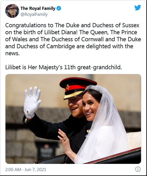 Lời chúc mừng từ Nữ hoàng. Ảnh: Twitter. Lời chúc mừng từ Nữ hoàng. Ảnh: Twitter.
