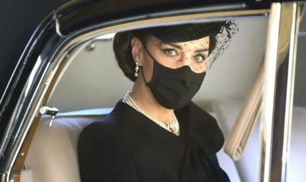 Kate đến dự tang lễ Hoàng thân Philip. Ảnh: Getty.
