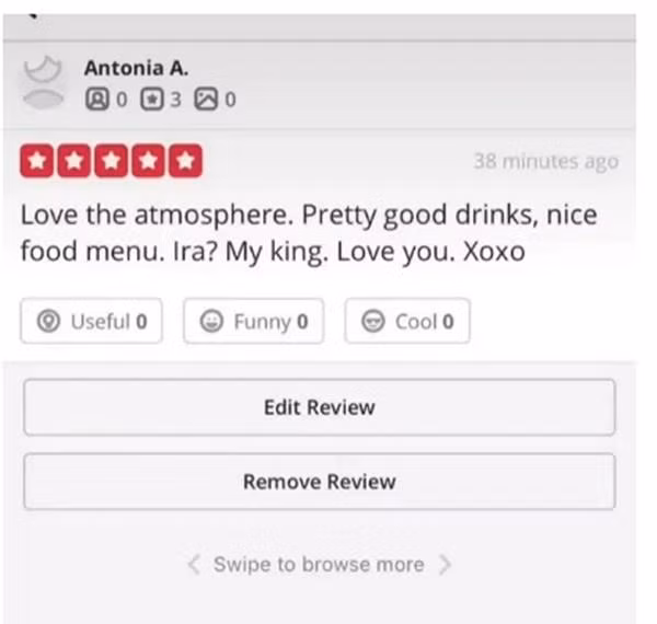 Nhận xét của Antonia. Ảnh: Antonia A.