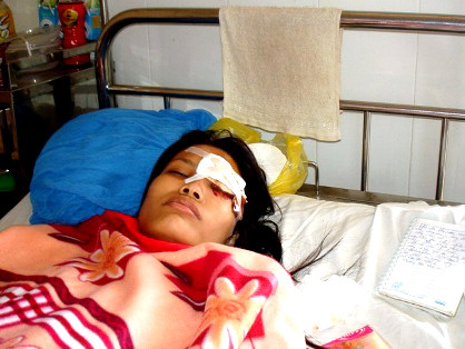 Chị Yến đang nằm điều trị tại bệnh viện