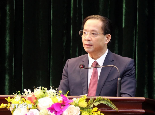 Ông Hoàng Văn Nghiệm, Bí thư Tỉnh ủy Lạng Sơn phát biểu. (Ảnh: Văn Đạt/TTXVN) Ông Hoàng Văn Nghiệm, Bí thư Tỉnh ủy Lạng Sơn phát biểu. (Ảnh: Văn Đạt/TTXVN)