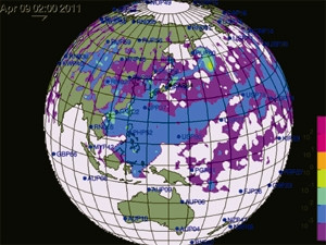 Hình ảnh đám mây phóng xạ. (Nguồn: CTBTO)