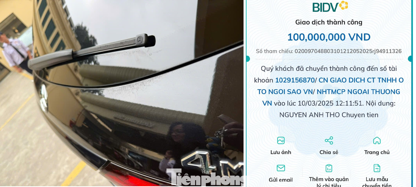 Chị N.A.T chuyển tiền 100 triệu đồng cho công ty trước khi xem xe. Chị N.A.T chuyển tiền 100 triệu đồng cho công ty trước khi xem xe.