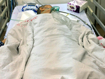 Nữ bệnh nhân D. đang được điều trị trong bệnh viện