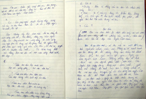Cô Thủy giải trình, điểm 8 là chấm cho cả 8 bài ôn nhưng việc chấm bài, sửa một số lỗi chỉ xuất hiện ở bài 