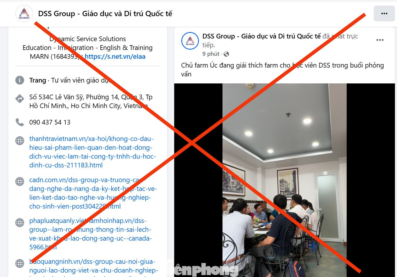 Dù hiện tại không có giấy phép hoạt động trong các lĩnh vực tư vấn du học hay giới thiệu việc làm, môi giới việc làm nhưng DSS vẫn tổ chức cho khách hàng gặp mặt chủ doanh nghiệp Úc