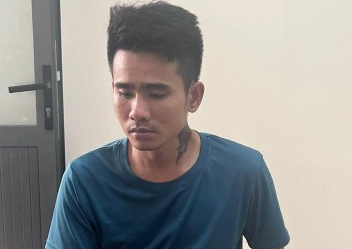 Đối tượng Nguyễn Khánh Trình tại cơ quan Công an