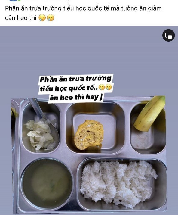 Nhiều người chia sẻ trên mạng xã hội hình ảnh suất ăn trưa của học sinh Nhiều người chia sẻ trên mạng xã hội hình ảnh suất ăn trưa của học sinh