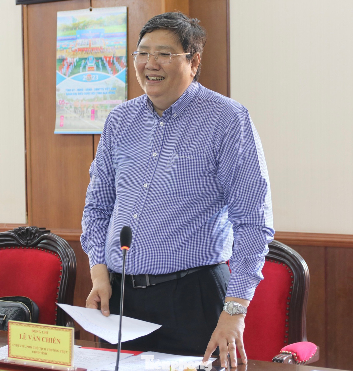 Ông Lê Văn Chiến, Ủy viên Ban Thường vụ Tỉnh ủy, Phó Chủ tịch thường trực UBND tỉnh Đắk Nông phát biểu tại buổi làm việc Ông Lê Văn Chiến, Ủy viên Ban Thường vụ Tỉnh ủy, Phó Chủ tịch thường trực UBND tỉnh Đắk Nông phát biểu tại buổi làm việc