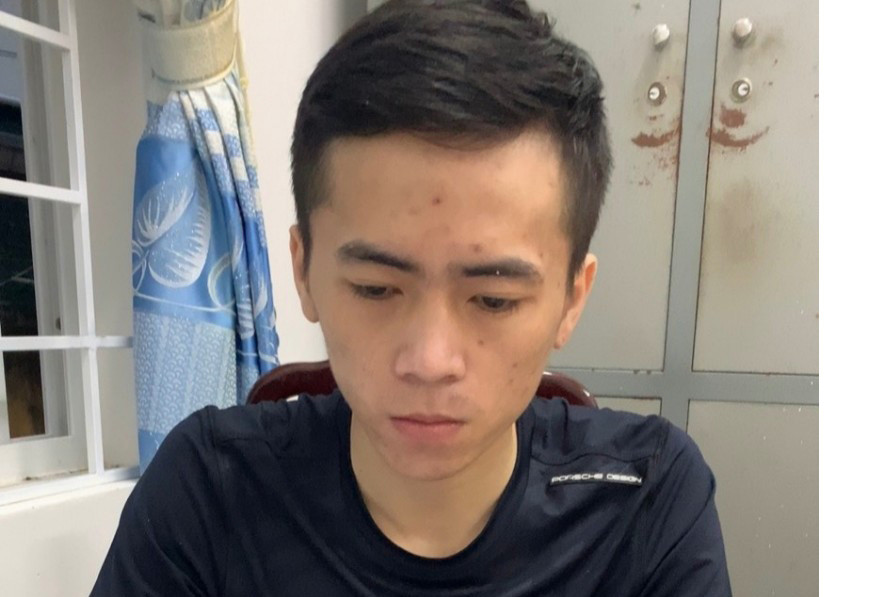 Tài xế Đinh Anh Tài tại cơ quan công an