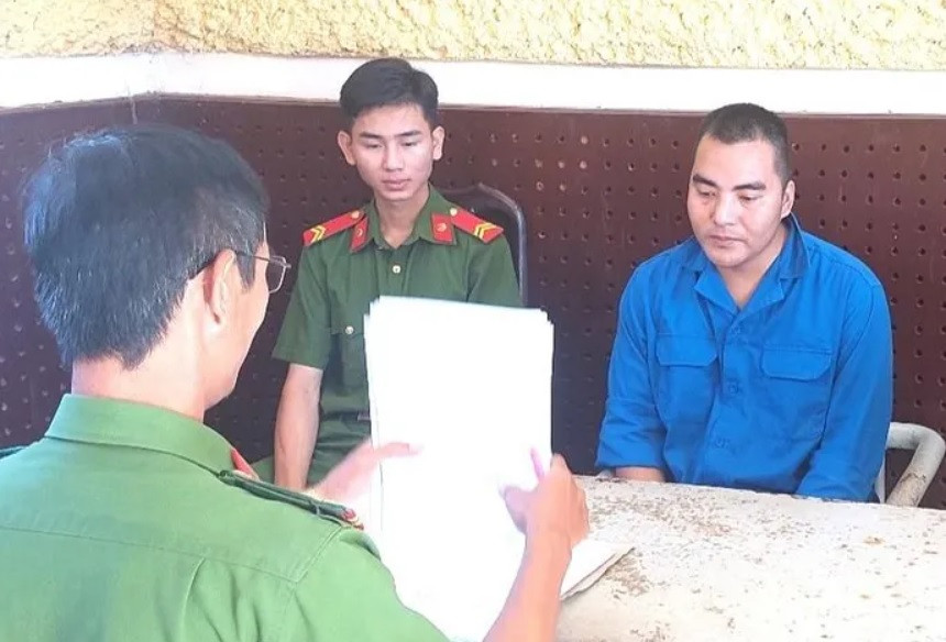 Đối tượng Bạch Thành Lâm tại Cơ quan Công an